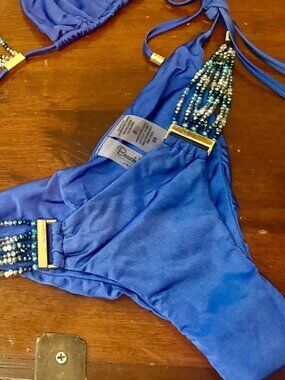 Beach Bunny Sapphire XS Side Tie 'Out Of Your League' Bottoms